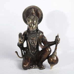 Bronze Lord Hanuman Statue , Lord Hanuman Figurine,Monkey King, Hindu God, Ancient Hanuman Statue, Birthday Gift, Ornament