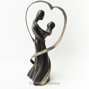 Abstract Couple in Love, Love Sculpture, Couple Statue, Handmade, Bronze Sculpture, Brass Statue, Birthday Gift, Valentine Day Gift, Gifts