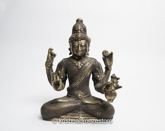 Miniature Bronze Vishnu Sculpture, Trimurti, Hindu Gods, Brahma, Vishnu, Shiva, Bronze Sculpture, Brass Statue, Gods Sculpture, Home Decor