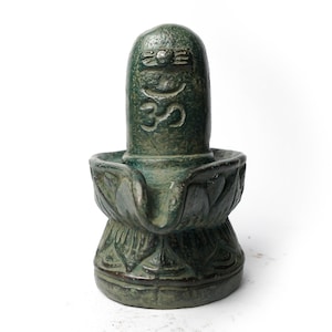Escultura Lingam de bronce, Linga y Shivling, Escultura hindú, Lingga Yoni, India, Hinduismo, Aum, Decoración de estudio de yoga, Adorno lingam