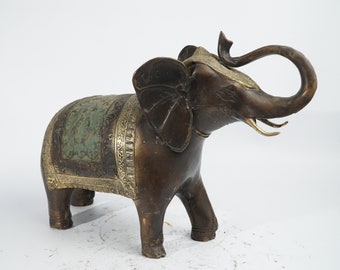 Shade Tree Creations、象の置物、ハンドメイド、座る、ホーム