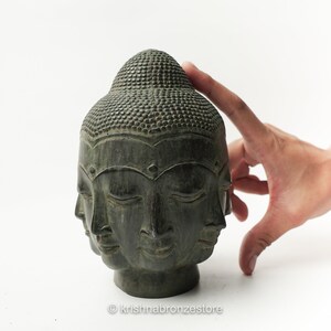 Buddha Head Bronze Statue, Buddha Figurine, Buddha Face, Brass Art, Meditation, Spiritual, Handmade, Bronze Sculpture, Gifts image 4