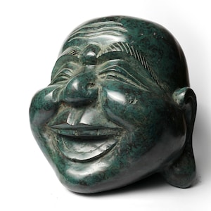 Large Bronze Laughing Buddha Head Sculpture, Buddha Head, Buddha Figure, Buddhism, Buddha Decor, Buddha Ornament, Home Decor, Gift For Him