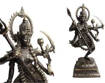 Mahakali 16.5 Inch (42 cm) , Hindu God figurine , Bronze Kali Statue, Goddess Kali Statue, Lord Parvati, Durga , Home Decor