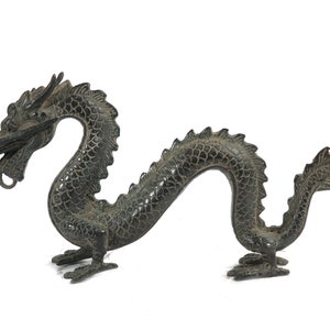 Bronze Antique Dragon Figure Sculpture, Dragon Figure, Chinese Dragon, Dragon Ornament, Miniature, Home Decor, Housewarming, Gifts