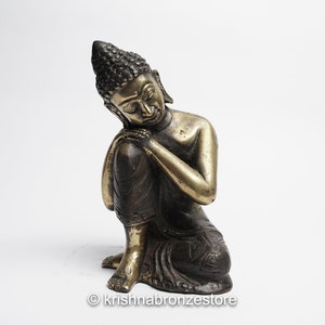 Miniature Bronze Brass Buddha Sculpture, Buddha Figure, Tibetan, Buddhist, Buddhism, Bronze Sculpture, Home Decor, Room Decor, Gifts