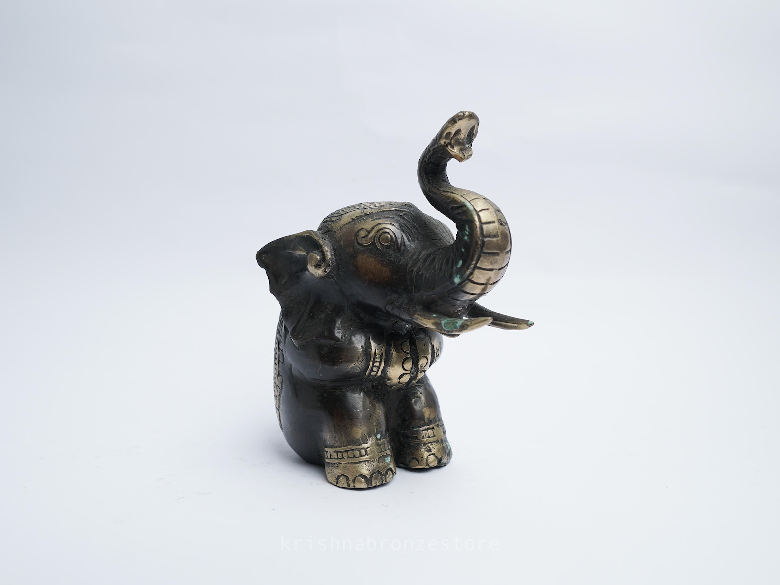 SALE Sitting Elephant Statue Handmade Miniature Bronze & Etsy