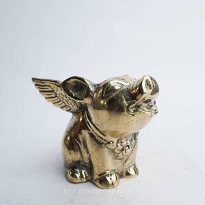 Flying Pig Statue - Animal - Handmade Statue - Bronze Sculpture - Handcraft - Housewarming - Room Decor || 2.2" Inch / 5.6 Centimeter