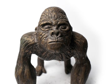Bronze Gorilla Figur Skulptur, Gorilla Statue, Bronze Gorilla, Wildes Tier, Affe, Bronze Statue, Handgemacht, Housewarming, Geburtstagsgeschenk