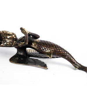 Vintage Mermaid Door Handle, Mermaid Decor, Door Decoration, Gift Idea, Christmas gifts, Large Brass Door Handle, Mermaid Brass
