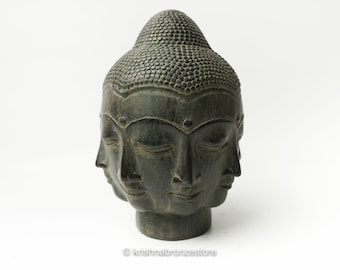 仏像ブロンズ像 7.8 インチ / 20 cm、ブロンズ仏像彫刻、アンティーク