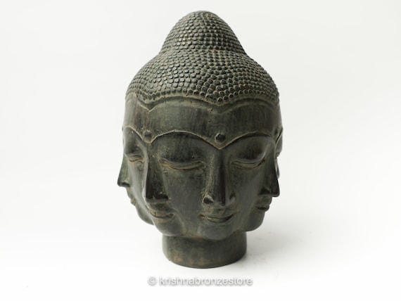 Buddha Head Bronze Statue,  Buddha Figurine, Buddha Face, Brass Art, Meditation, Spiritual, Handmade, Bronze Sculpture, Gifts