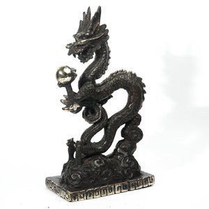 Bronze Dragon Statue, Length Figurine, Chinese Dragon, Mystical Animal, Unique, Handmade, Room Decor, Gift for Him, Father, Birthday