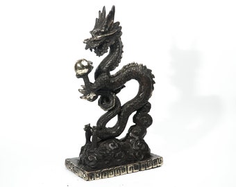 Bronze Dragon Statue, Length Figurine, Chinese Dragon, Mystical Animal, Unique, Handmade, Room Decor, Gift for Him, Father, Birthday