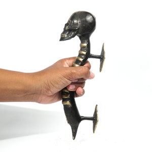Skull Door Handle, Bronze Door Holder, Room Decor, Classic Decor, Gift for Dad, Gift for Him, Brass, Home Decor, Gift For Her, Gifts Idea