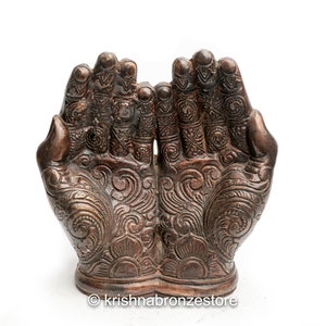 Praying Hand Bronze Sculpture, Hand Miniature, Brass Sculpture, Bronze Sculpture, Handmade, Home Decor, Room Decor, Gifts