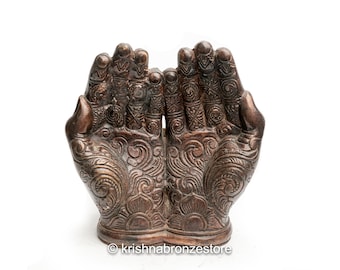 Praying Hand Bronze Sculpture, Hand Miniature, Brass Sculpture, Bronze Sculpture, Handmade, Home Decor, Room Decor, Gifts