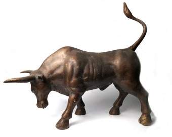 Large Bronze Bull Sculpture, Bull Bronze , Animal, Brass Decor, Bull Ornament, Sculpture, Taurus Zodiac , Matador, Gift For Dad