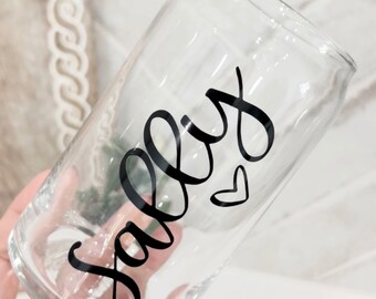 Personalized Beer Can Glass: Custom Name Iced Coffee Cup