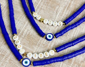 Personalized Teacher Lanyard: Royal Blue Evil Eye Badge Holder