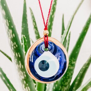 Evil Eye Car Charm: Adjustable Rear View Mirror Ornament