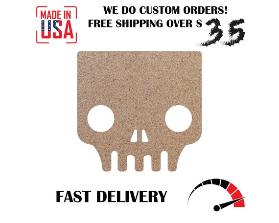 Skull with Teeth MDF Craft Blank  Craft shape Varied  sizes pack of 5 