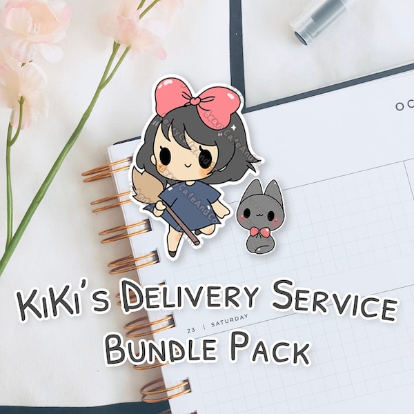 Kiki's Delivery Service Sticker Bundle Pack, Studio Ghibli Stickers, Waterproof Sticker For Water Bottle, Kawaii Stickers, Planner Stickers