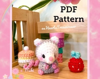 PDF ANLEITUNG Baby Possum Häkelanleitung, Plüsch Possum Amigurumi Anleitung, süßes Häkeln Possum Plüsch, Amigurumi Opossum, Baby Possum Plüschtier