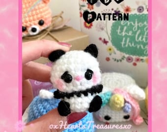 Patrón PDF: Patrón de crochet bebé panda, crochet panda, peluche panda amigurumi, patrón amigurumi panda, patrón ccute panda rochet, kawaii