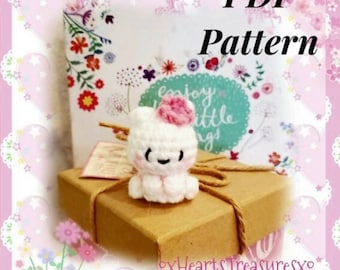 PDF PATTERN Tiny Polar Bear crochet pattern, crochet bear plush, amigurumi polar bear, bear amigurumi, Bear plush, kawaii plush bear