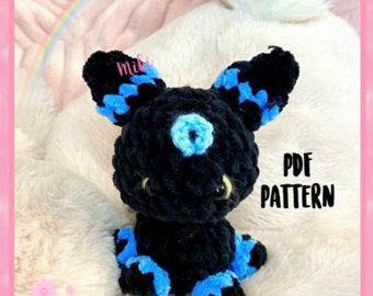 PDF MUSTER PDF Anleitung, gehäkelter schwarzer Fuchs, Plüschtier Häkelanleitung, Amigurumi Dark Fairy Tier, Häkelanleitung