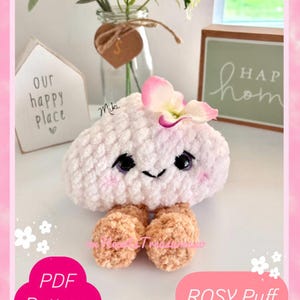 PDF PATTERN Rosie Puff crochet pattern, plush cloud amigurumi pattern, Cute cloud pattern, cloud crochet pattern, cute plush crochet cloud