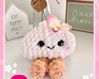 PDF-PATROON Haakpatroon Rosie Puff, pluche amigurumi-wolkpatroon, schattig wolkenpatroon, haakpatroon wolk, schattige pluche gehaakte wolk
