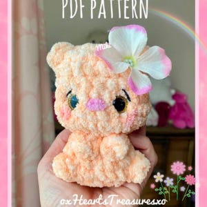 LOW SEW PDF Pattern Spring Bear crochet plush, crochet bear amigurumi, crochet bear pattern, cute bear plush,  amigurumi bear stuffed animal