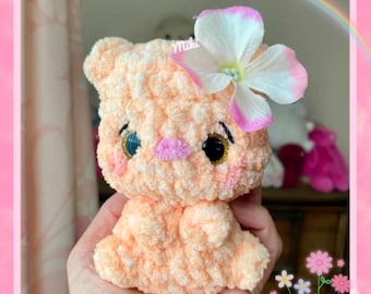 LOW SEW pdf-patroon gehaakte pluche lentebeer, gehaakte beer amigurumi, gehaakte beer patroon, schattige beer pluche, amigurumi beer knuffel