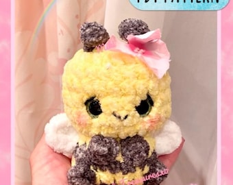 L0W SEW PDF Pattern Spring Bee crochet pattern, Plush Bee amigurumi pattern, amigurumi bee pattern, Crochet Bee stuffed animal, Cute bee