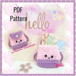 PDF Pattern Tiny Backpack Häkelanleitung, niedlicher Rucksack Häkelanleitung, gehäkelter Rucksack, mini Geldbörse Accessoire
