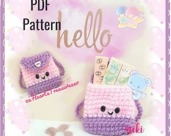 PDF Pattern Tiny Backpack Häkelanleitung, niedlicher Rucksack Häkelanleitung, gehäkelter Rucksack, mini Geldbörse Accessoire
