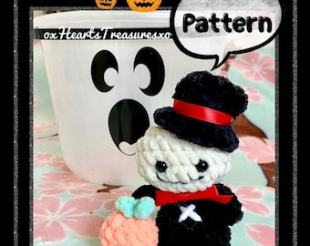 PDF Pattern Skelly Halloween plush, cute Jack crochet pattern, Skeleton amigurumi pattern, crochet skeleton plush pattern, Halloween crochet
