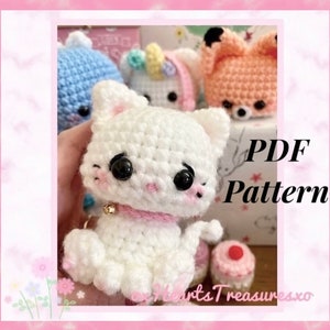 PDF Pattern Precious Kitty plush, cute cat crochet pattern, amigurumi cat pattern, cat amigurumi pattern, cute Kitty crochet, crochet animal
