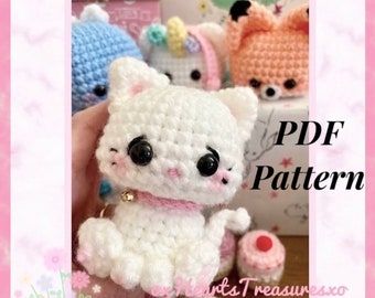 PDF Pattern Precious Kitty plush, cute cat crochet pattern, amigurumi cat pattern, cat amigurumi pattern, cute Kitty crochet, crochet animal