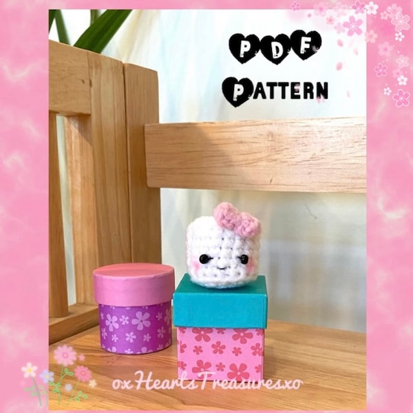 PDF Pattern Little marshmallow crochet, plush marshmallow, marshmallow crochet pattern, crochet marshmallow, marshmallow amigurumi pattern