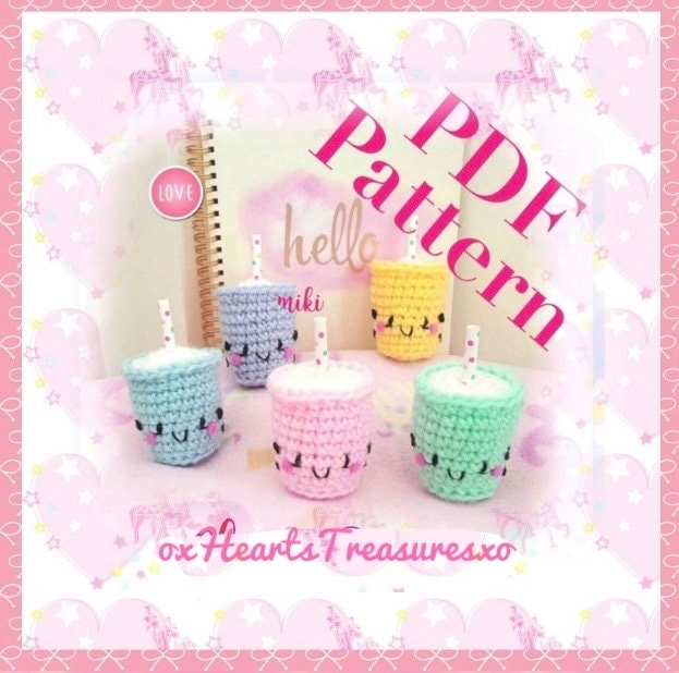 PDF Pattern Boba amigurumi, Plüsch Boba Häkelanleitung, Cute Bubble Tea, Boba Plüsch, Amigurumi Boba, Boba Häkelanleitung