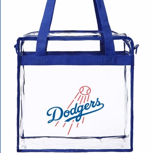 Dodgers Clear Stadium Tote Bag: Zippered Messenger Shoulder Bag