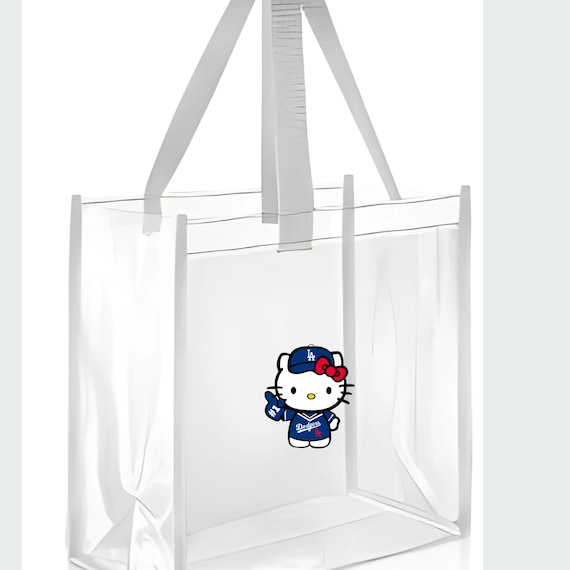 LA Kitty Dodgers Bags Clear Stadium Tote Bag With Open Top