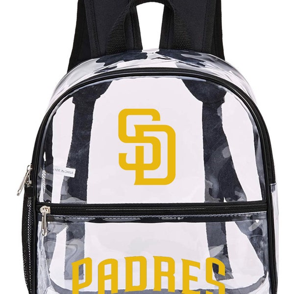 Custom SD Padres Clear Backpack