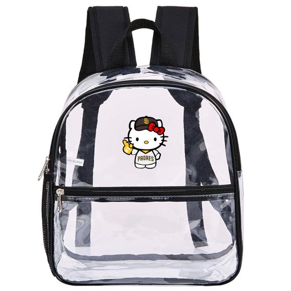 hello kitty padres backpack San Diego Kitty Clear Crossbody Bag Add a dash of Hello Kitty charm to every outing with this San Diego Padres Hello Kitty Clear Tote Bag Mackenzie Hello Kitty Critter Backpacks