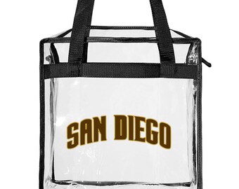 Padres Clear Bags Clear Tote Bag With Zipper Closure