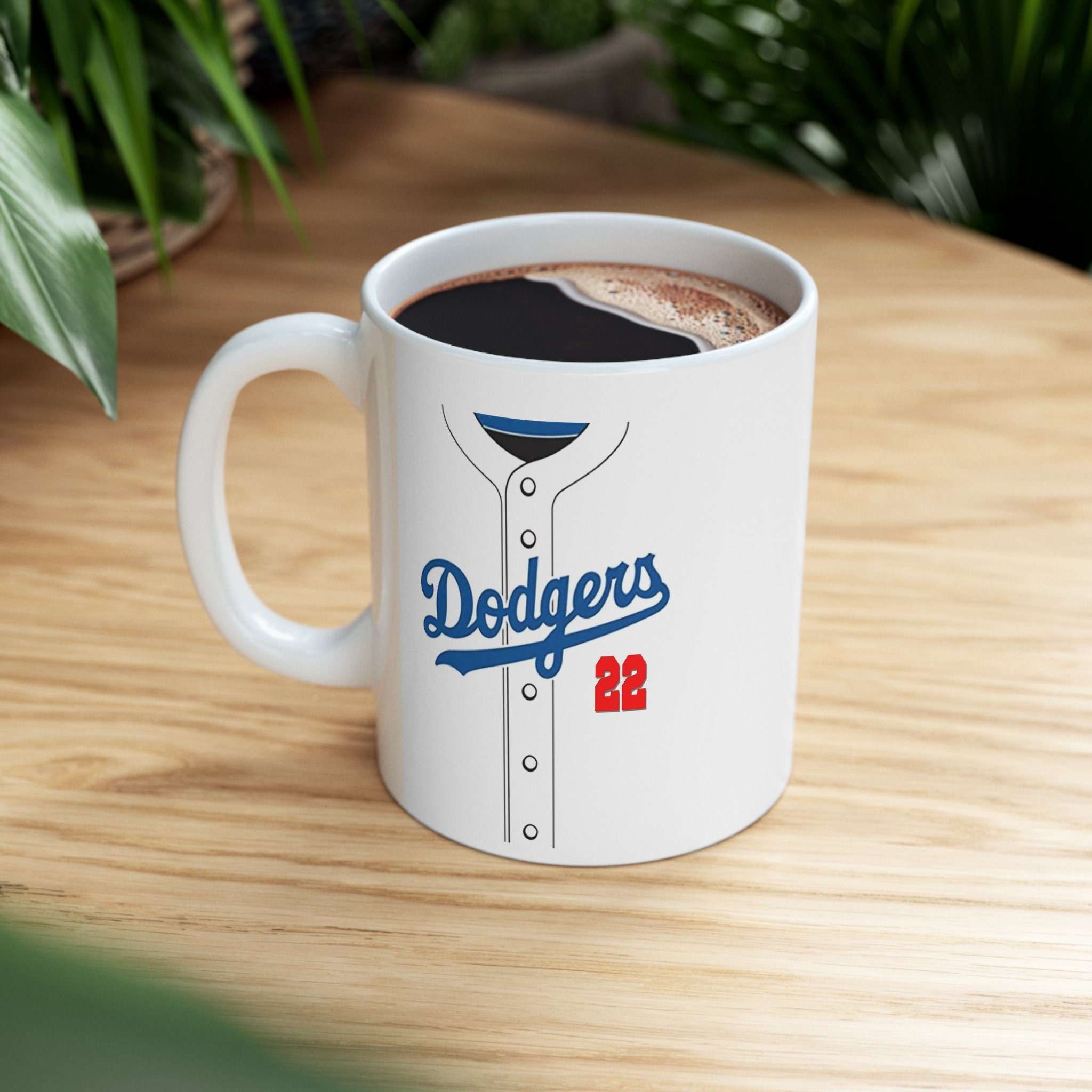 Custom Personalized Los Angeles Dodgers Logo White 15 oz Ceramic Coffee Mug  Cup