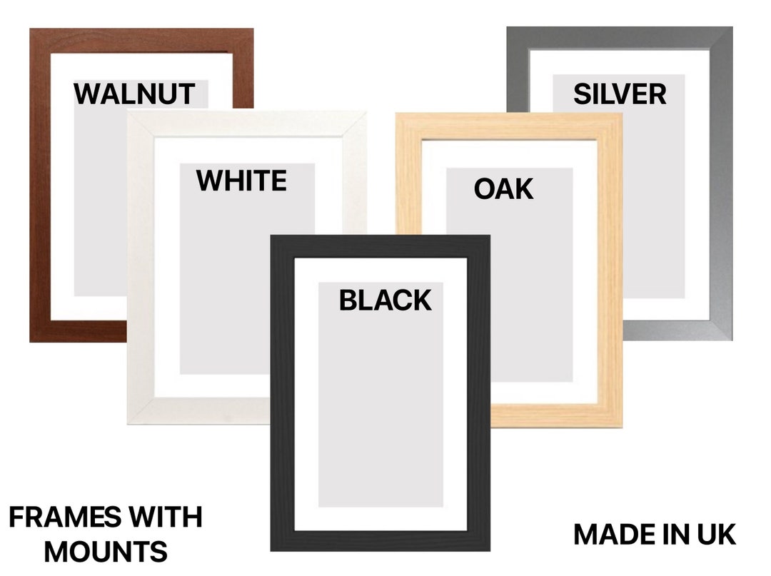Black White Picture Photo Frames With Mounts in White and Ivory Colour